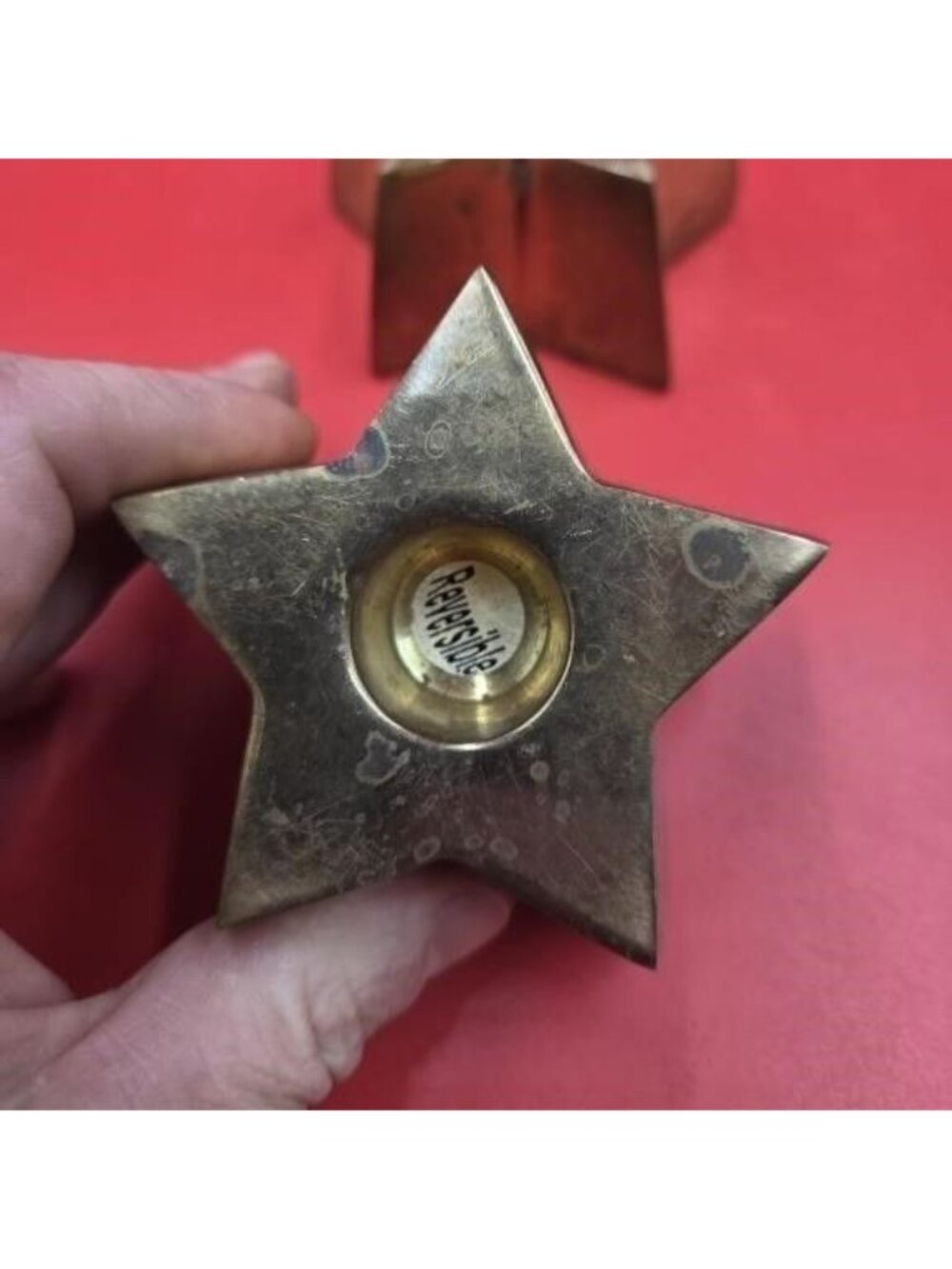 Vintage Brass Star Candle Holders Pair - Picture 4 of 4